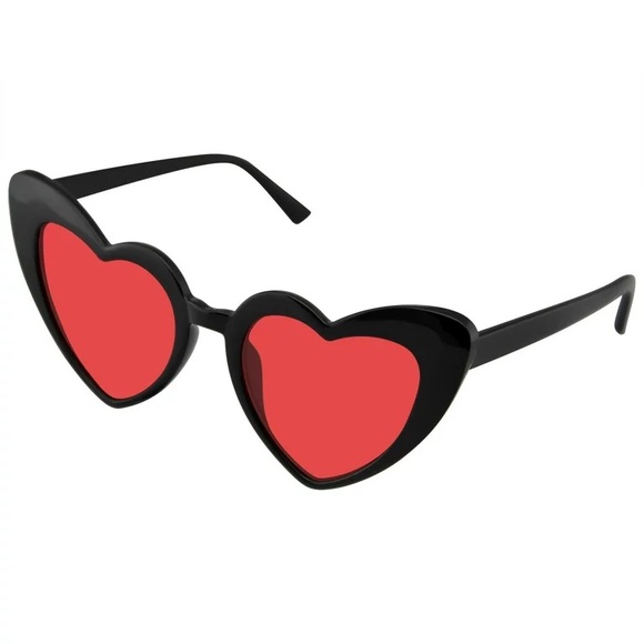 Cat Eye Heart Shape Sunglasses Retro - Picture 2 of 4